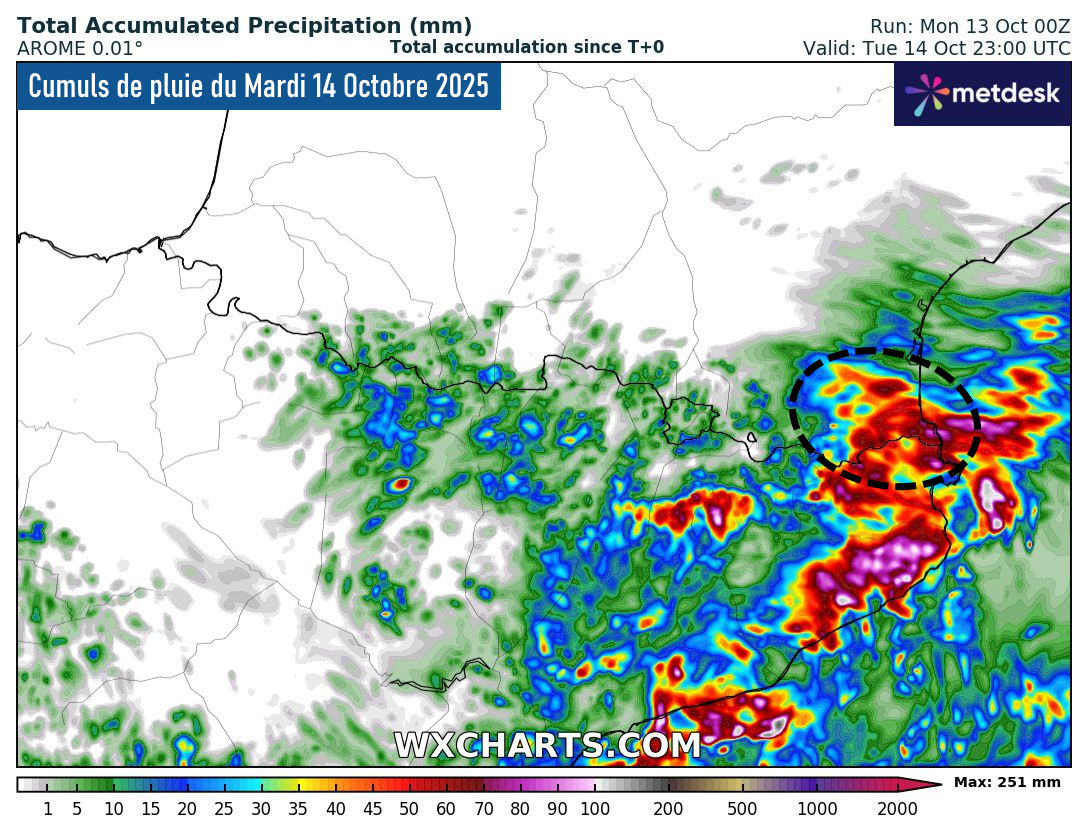 pluie roussillon 14 octobre