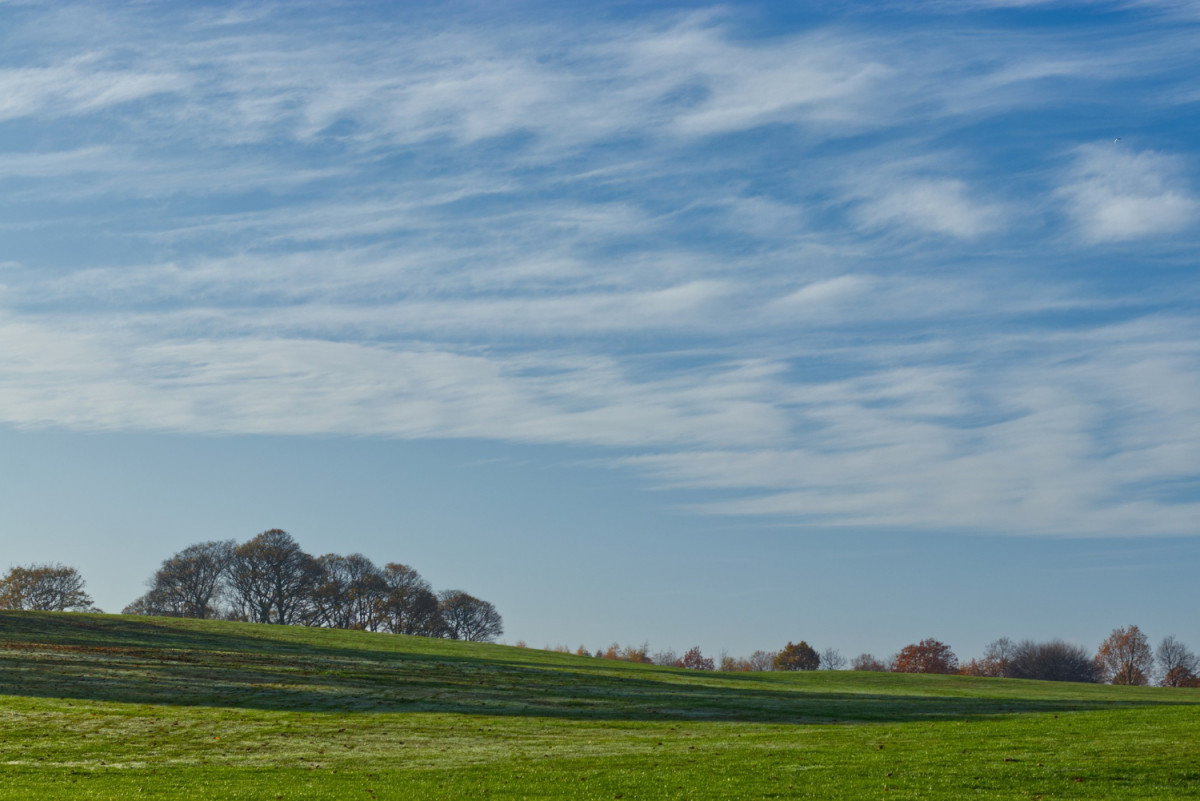 Campagne avec ciel bleu