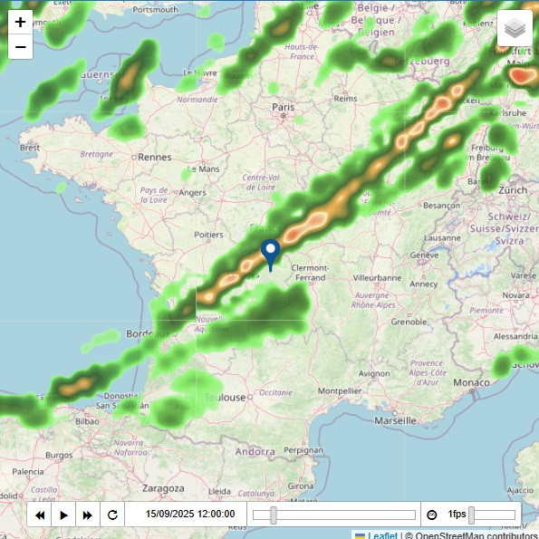 Carte radar france pluie