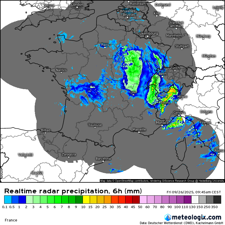 Carte radar pluie France