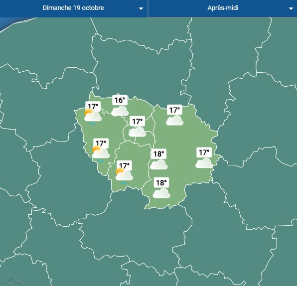 Carte météo île de France dimanche