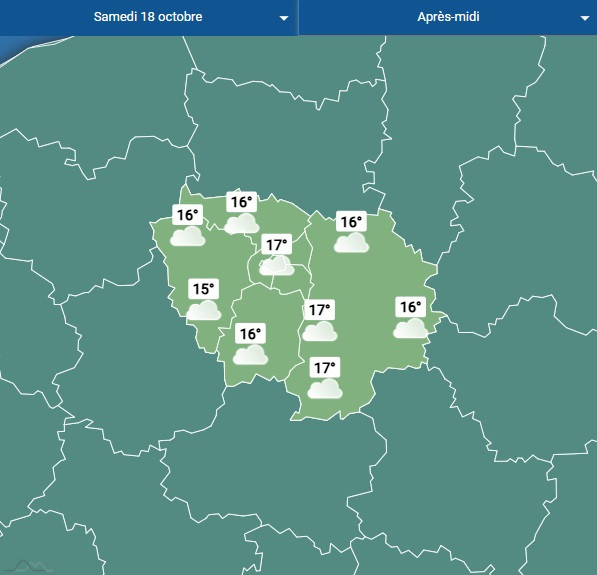 Carte météo ile de france