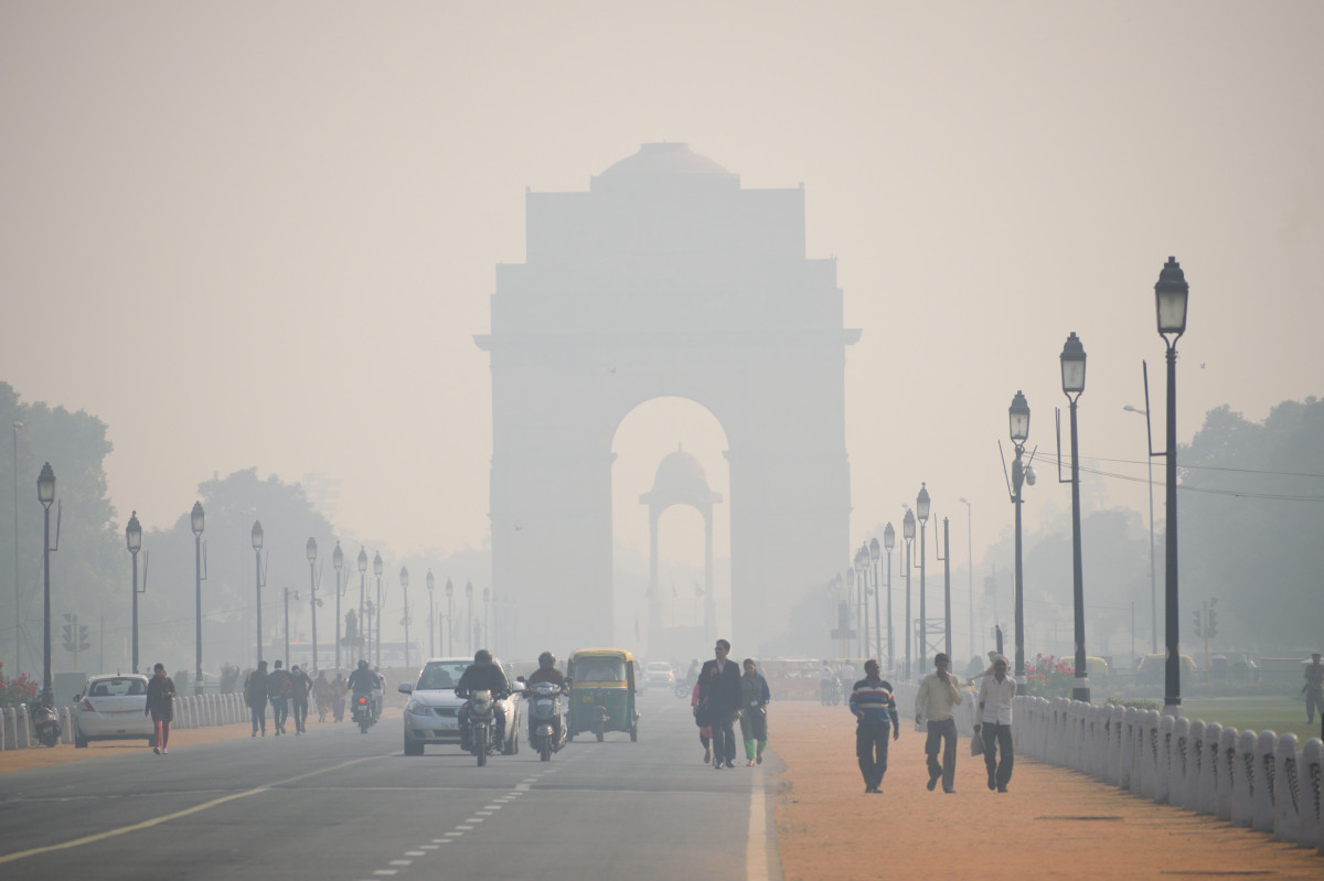 Pollution dans une rue de New Delhi