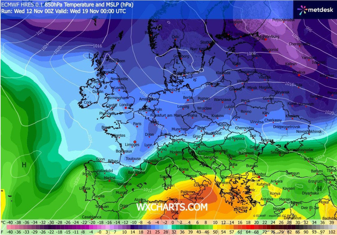 Carte pression atmosphérique