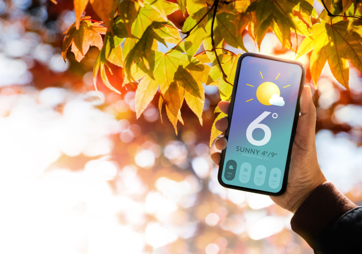 La météo affichée sur un smartphone