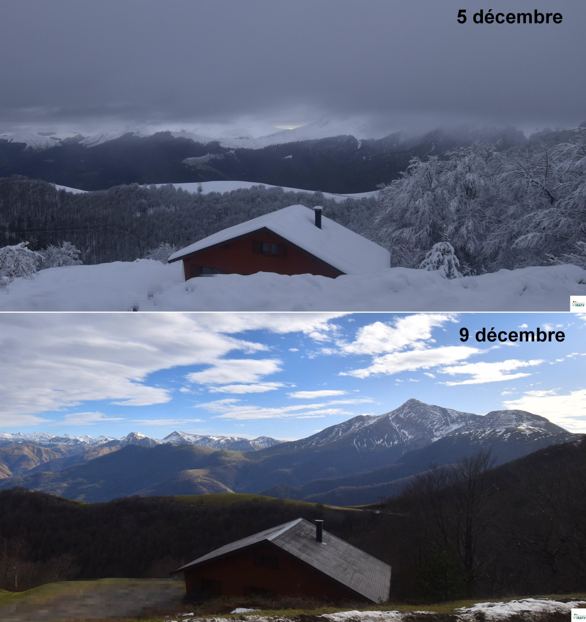 Comparaison de la fonte de la neige