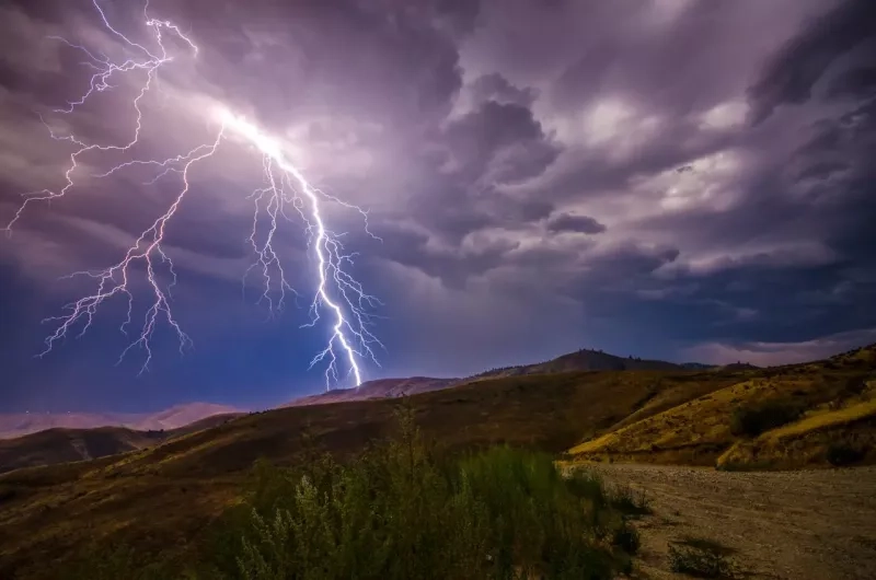 orage en plaine