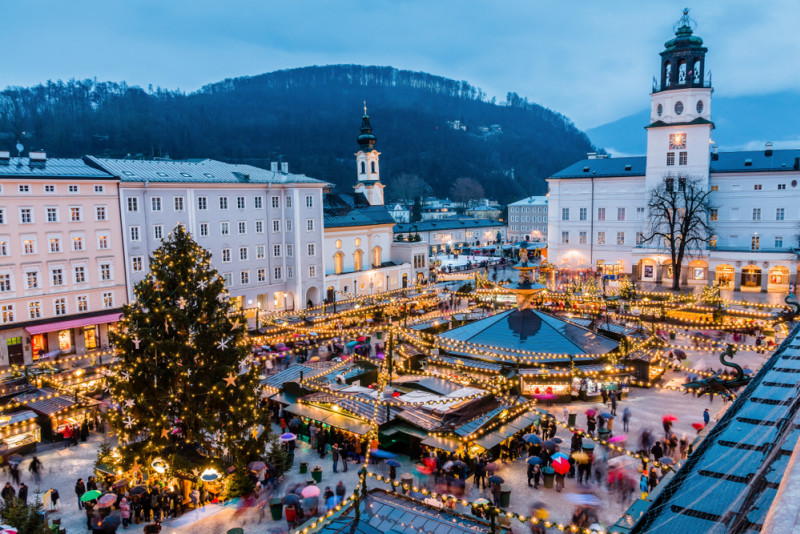 Marché de Noël vue de haut