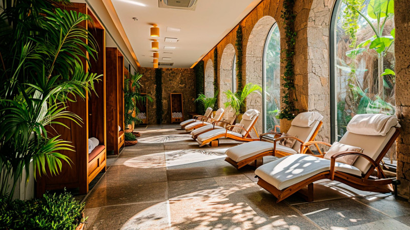 Pièce avec transats