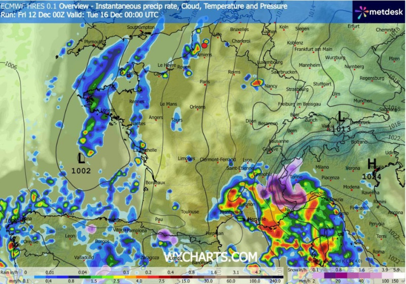 Carte radar de pluie