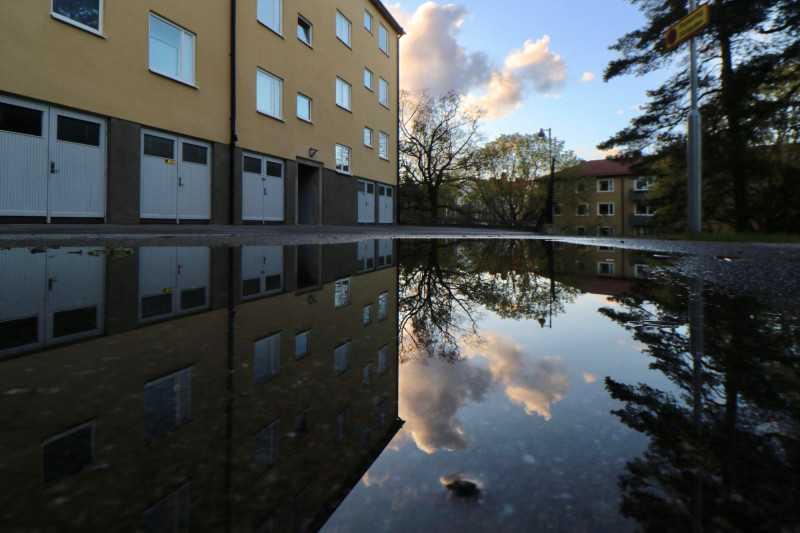 Immeuble en partie inondé