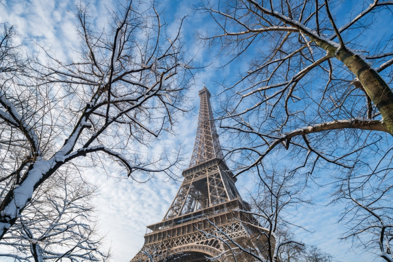Paris et la tour Eiffel en hiver