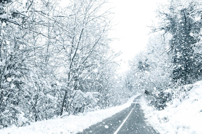 Route très enneigée