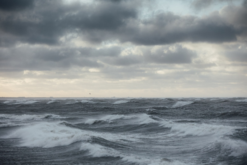 Vue d'une mer déchaînée