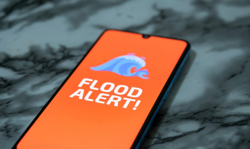 Alerte inondation sur smartphone