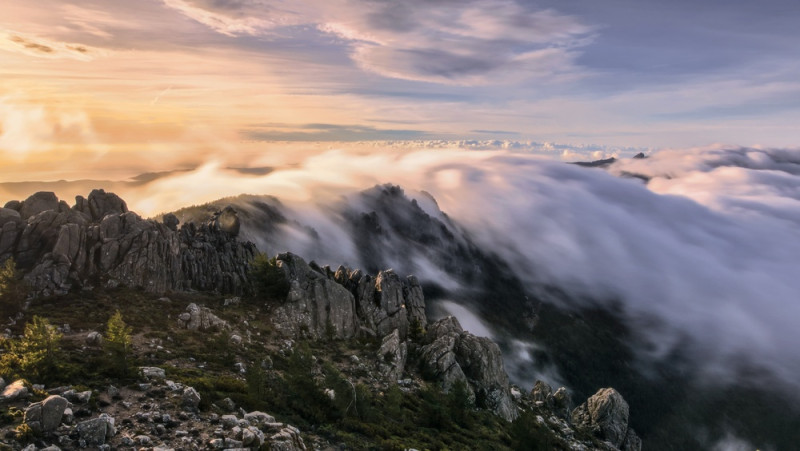 Paysage de Corse en hiver