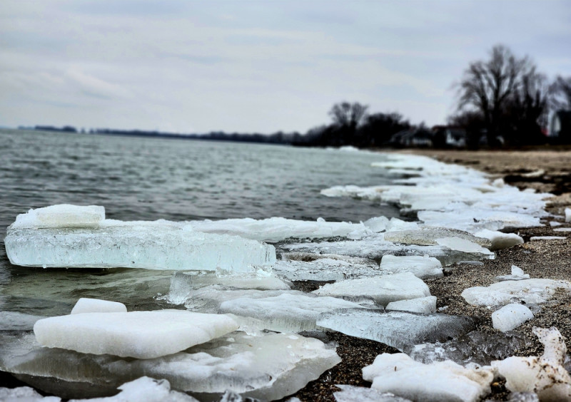Berges gelées du lac Erié