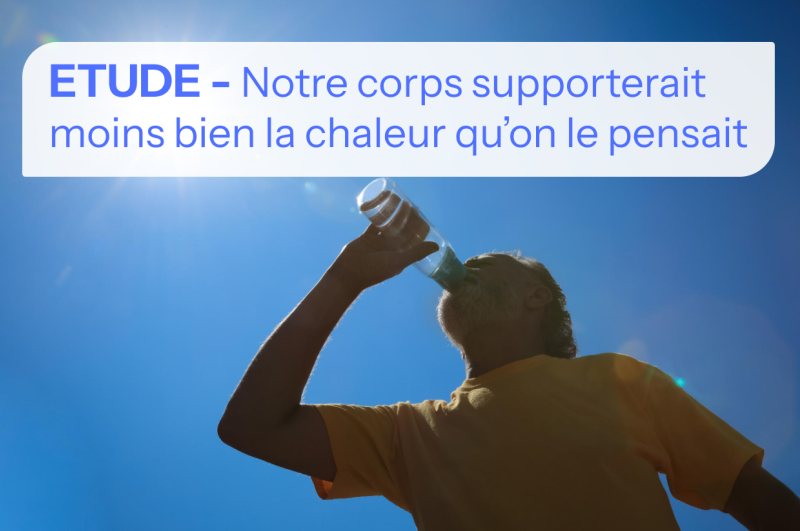 Homme qui a chaud et boit de l'eau