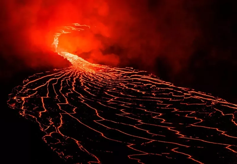 Volcan en éruption