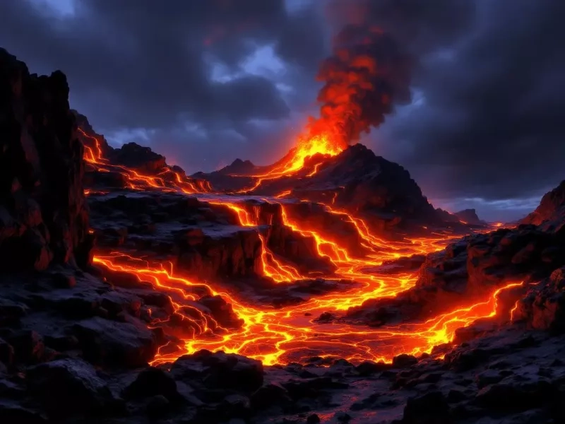 Volcan en éruption