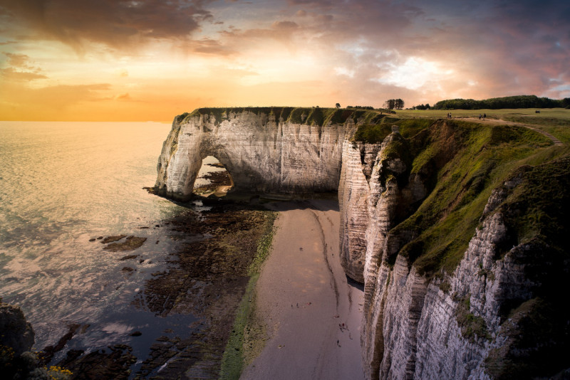 Plage d'etretat en Normandie