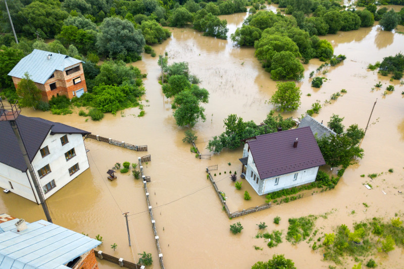 Inondation dans une campagne