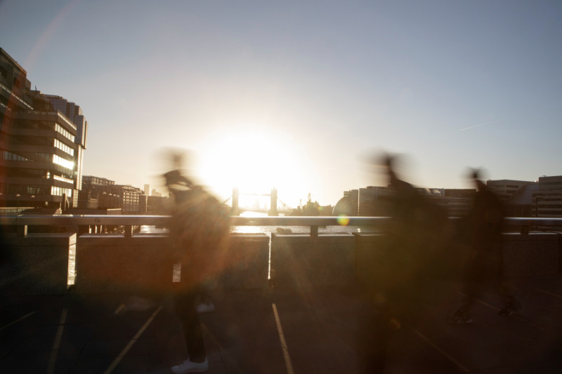 Soleil dans une ville
