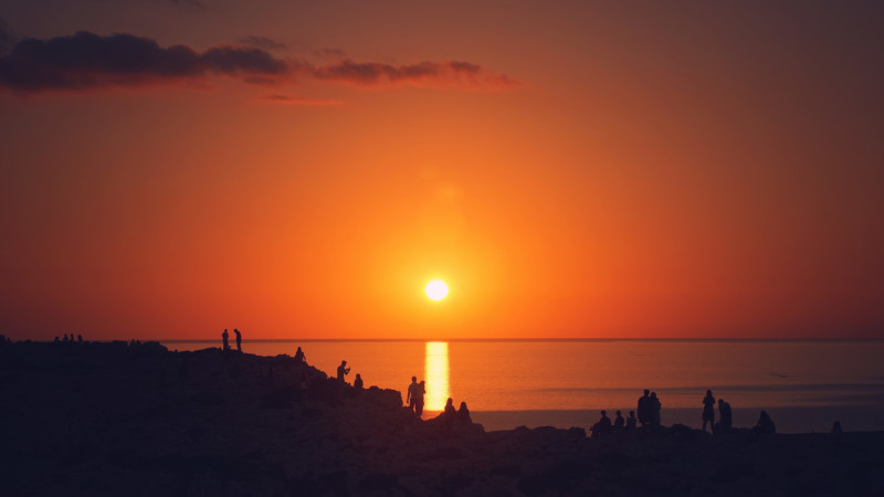 Coucher de soleil sur la mer