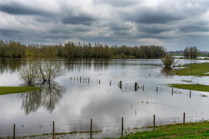 Inondations dans une campagne