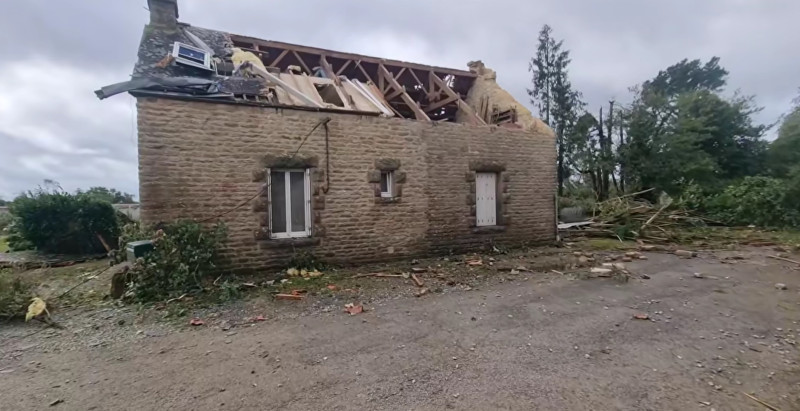 Maison détruite par une tornade