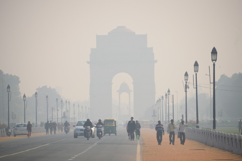 Pollution dans une rue de New Delhi
