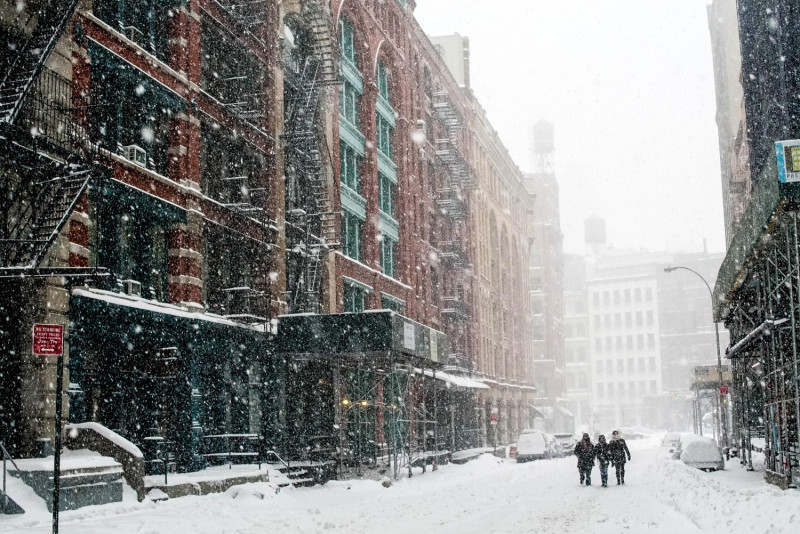 Tempête de neige en ville