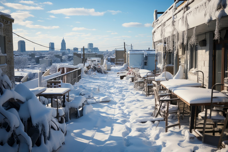 Une ville couverte de neige
