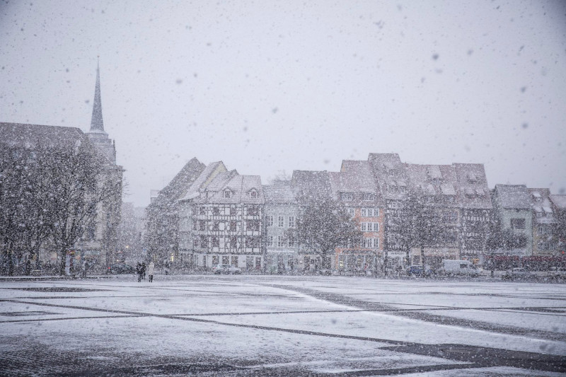 Ville sous la neige
