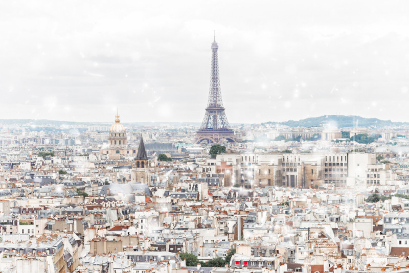 Vue de Paris sous la neige