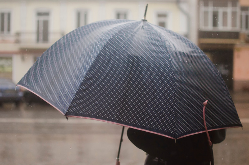 Une personne tient un parapluie