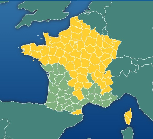 Carte alertes météo en France
