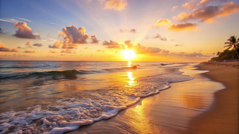 Coucher de soleil sur la mer