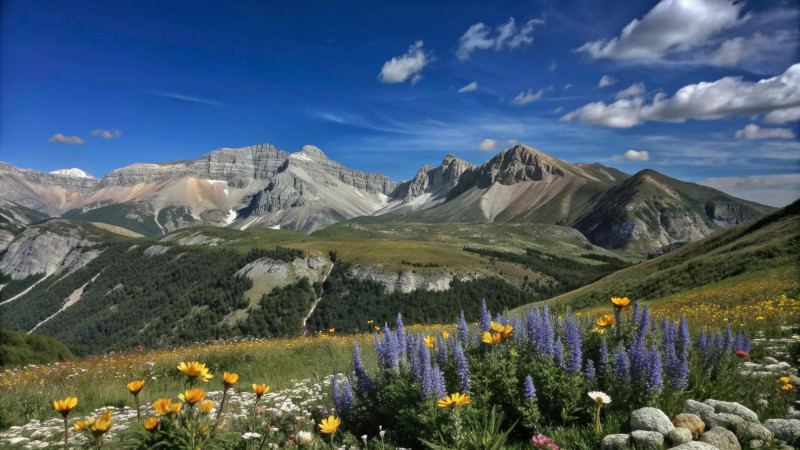 Paysage de montagne en été