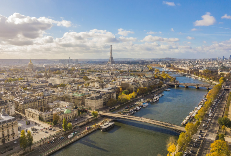 Paris et la Seine vue du ciel