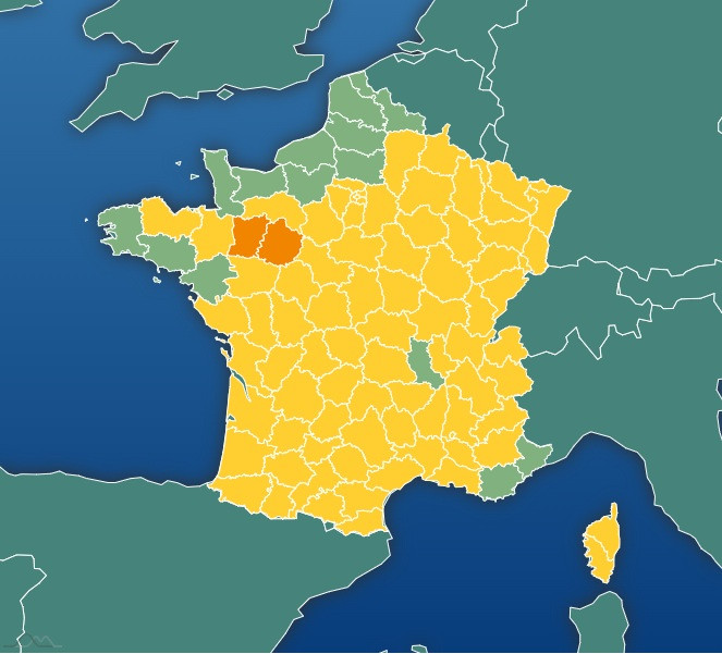 Carte alertes France