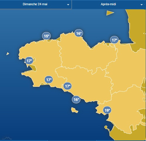 Température de la mer en Bretagne dimanche