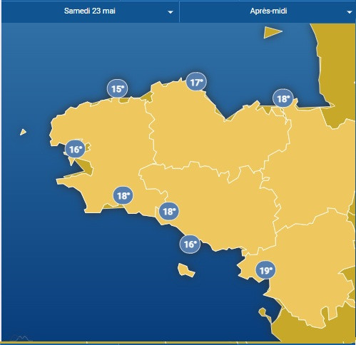 Température de la mer en Bretagne samedi