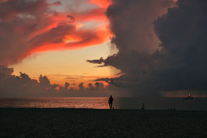 mer, dramatic sky, clouds, des nuages, nature, plage
