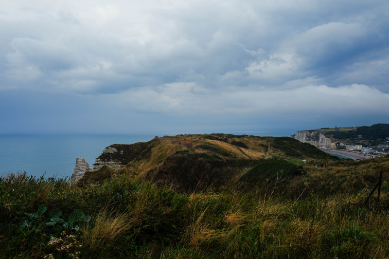 Vue Panoramique Des Falaises Côtières D'etretat