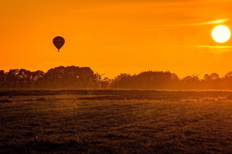 soleil, ballon, vagues de chaleur, lumière du soleil, nature, chaud, brume, paysage, pâturage