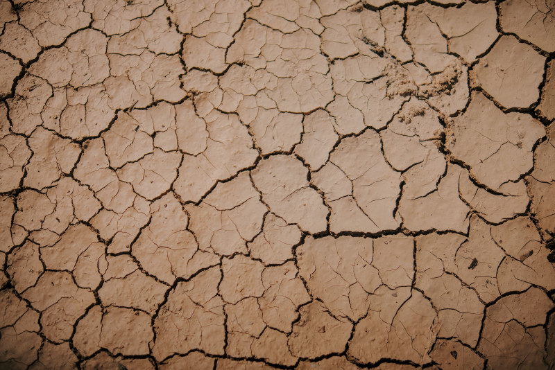 Une image montrant une terre sèche et craquelée, symbole de la sécheresse et des effets du changement climatique.