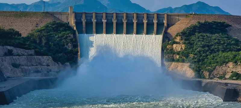 Majestic Dam: Commanding Water Reservoir Landscape