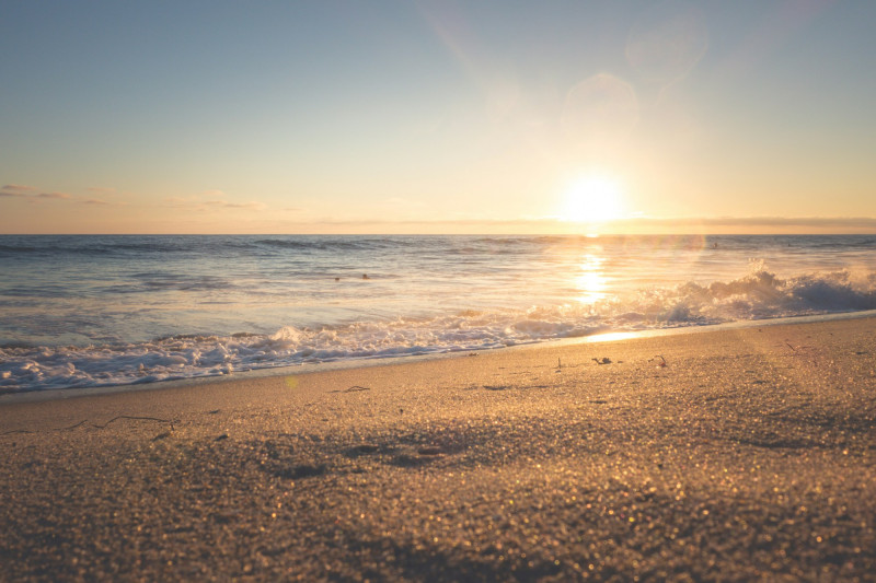 Sunsets over beach