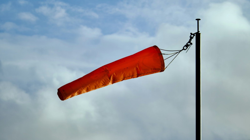 Wind sock blowing in the wind